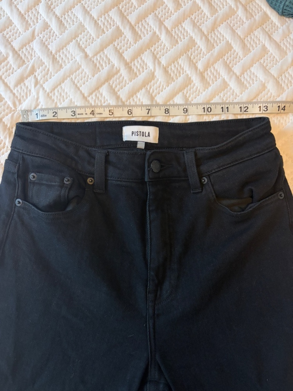 Pistola | Black Slim Flare Jeans with Front Slit - Picture 7 of 7